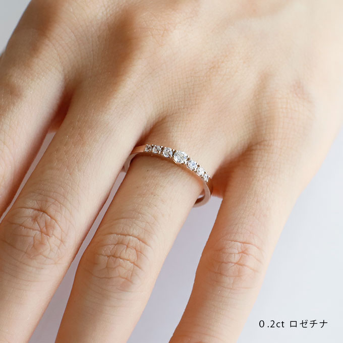 婚約指輪 燈す0.2ct ロゼチナ 着用画像