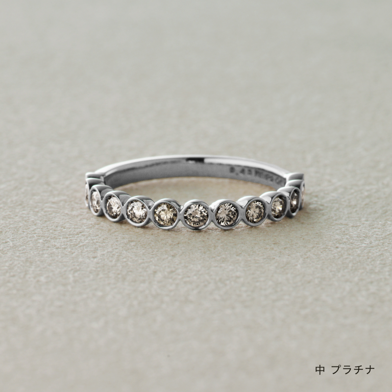 結婚指輪 叶えるベゼル シャンパンダイヤ プラチナ 商品画像