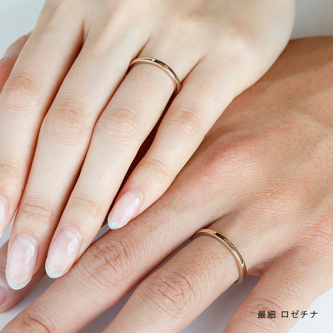 叶えるリング「フラット」ロゼチナ(ローズプラチナゴールド)着用画像