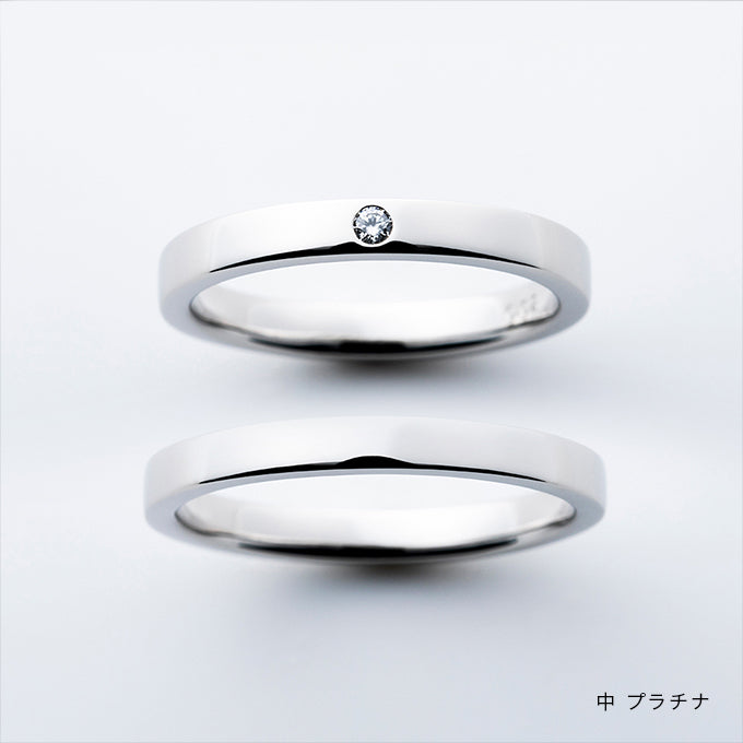 叶えるリング「フラット」ロゼチナ(ローズプラチナゴールド)プラチナ中