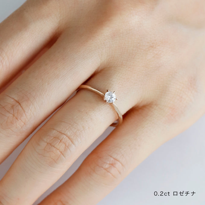 婚約指輪 結晶 ロゼチナ 着用画像