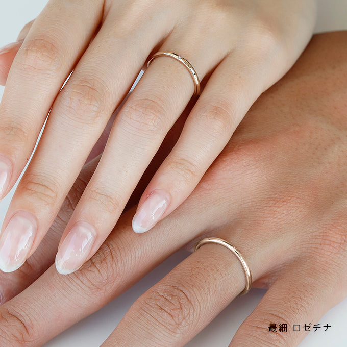 叶えるリング「曲線」ロゼチナ(ローズプラチナゴールド)着用画像