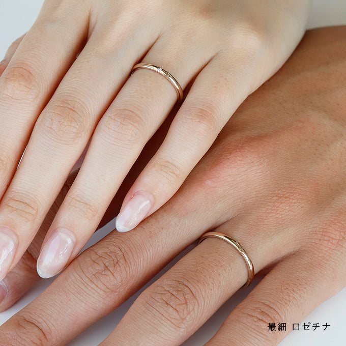 結婚指輪 商品画像 叶えるラウンド ロゼチナ 着用画像