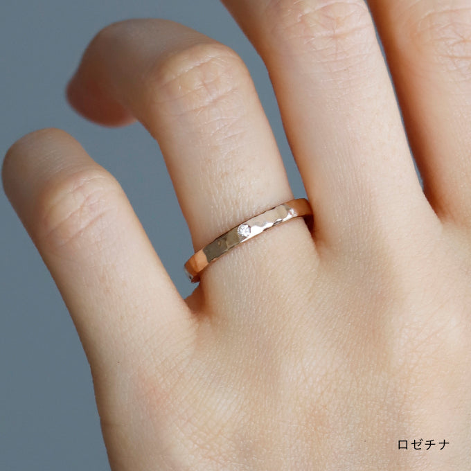 結婚指輪 誕生月木12月 ロゼチナ 着用画像