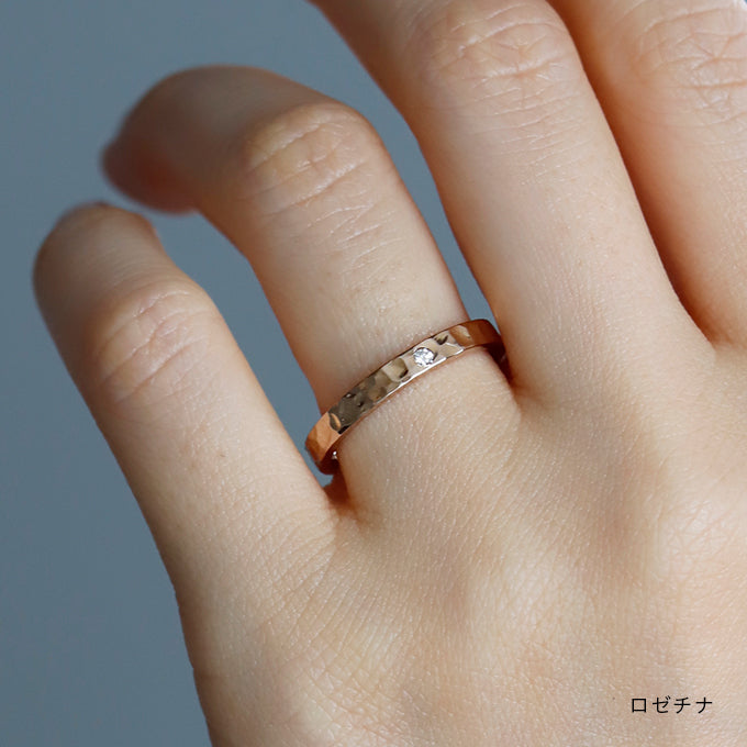 結婚指輪 誕生月木1月 ロゼチナ 着用画像