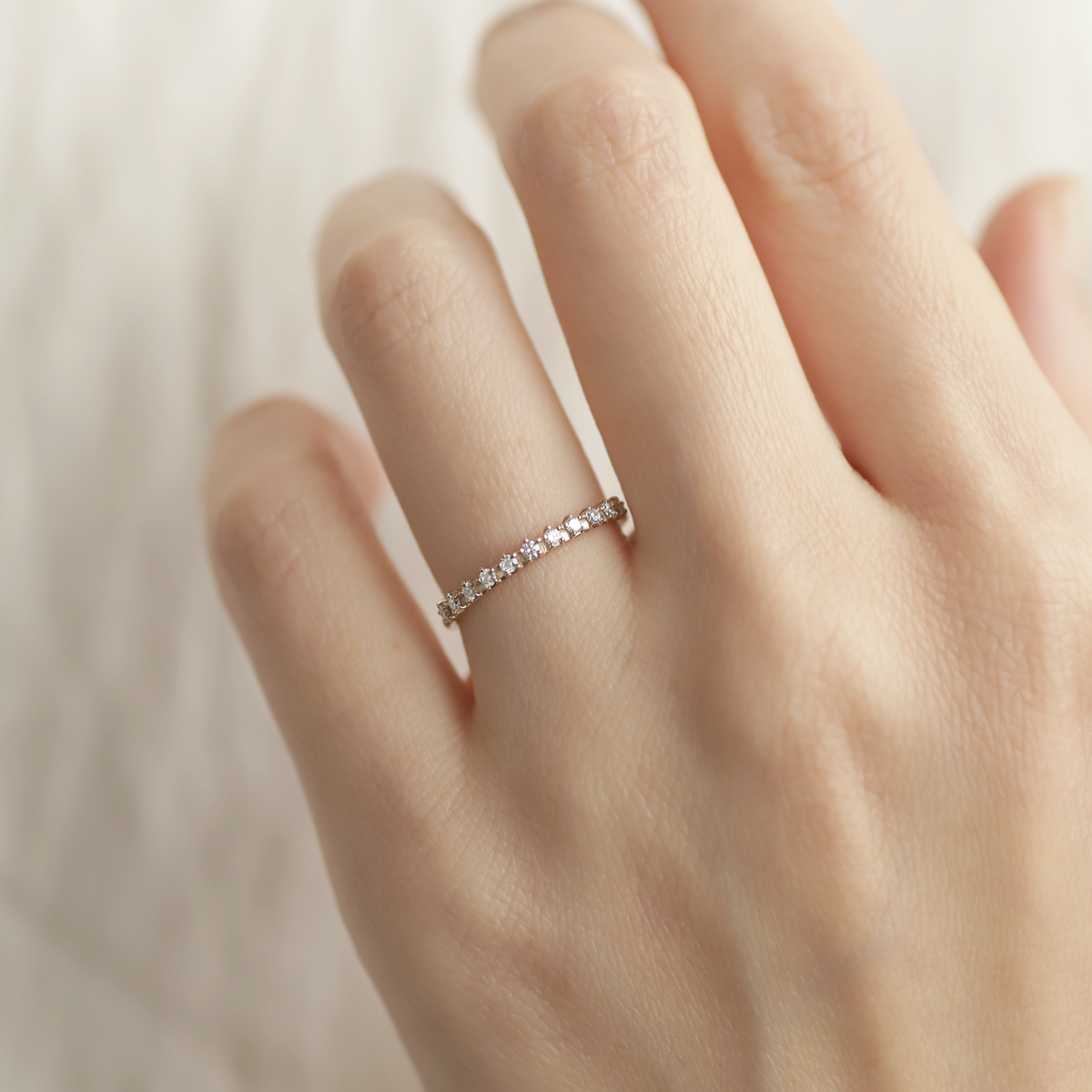 新作】ANNIVERSARY 11粒ダイヤハーフエタニティリング (即納)