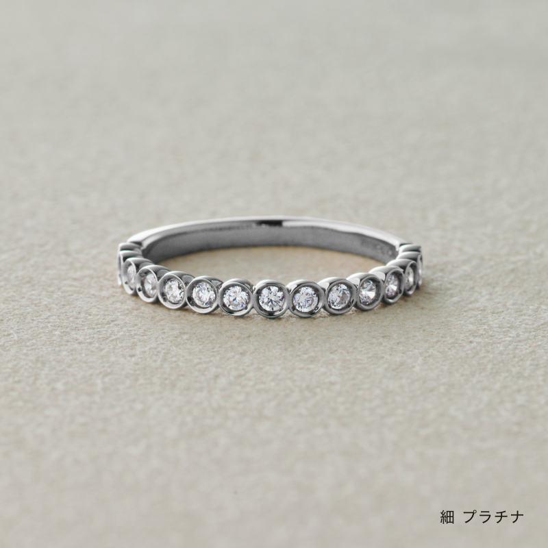 結婚指輪　叶えるベゼル　クリアダイヤ　プラチナ　商品画像