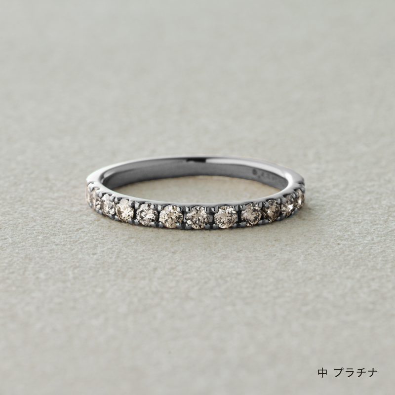 結婚指輪　叶えるツメ　シャンパンダイヤ　プラチナ　商品画像