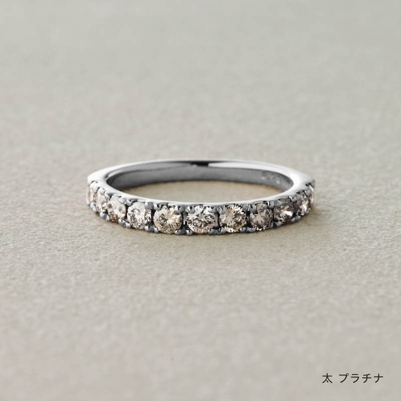結婚指輪　叶えるツメ　シャンパンダイヤ　プラチナ　商品画像